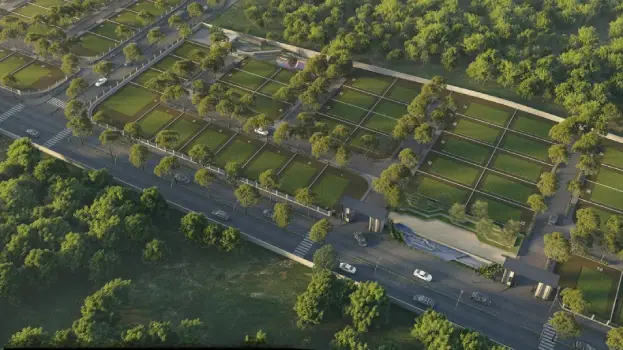 Godrej Coimbatore Plot Gated Community Aerial View by Godrej Properties located at Chettipalayam, Coimbatore Tamil Nadu